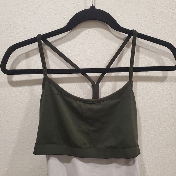 Lululemon Power Y Tank Top Floral Sport Gator Green Size 6 Built in Bra Shirt - Picture 7 of 8